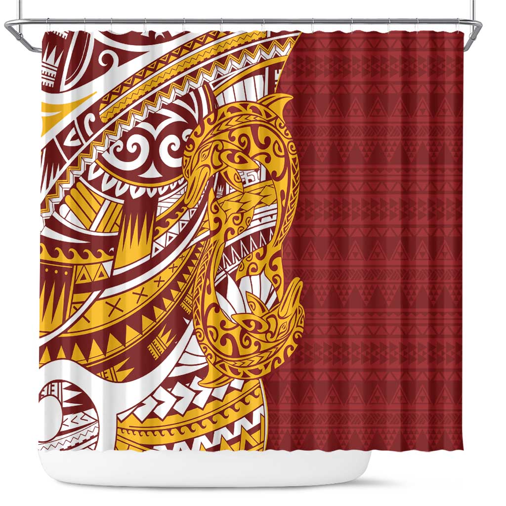 Couple Dolphins Maori Motif Shower Curtain - Polynesian Pride