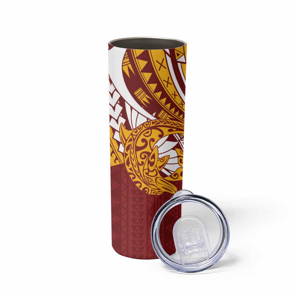 Couple Dolphins Maori Motif Skinny Tumbler - Polynesian Pride