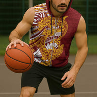 Couple Dolphins Maori Motif Sleeveless Zip Hoodie - Polynesian Pride