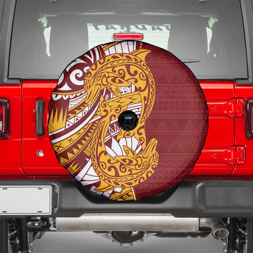Couple Dolphins Maori Motif Spare Tire Cover - Polynesian Pride