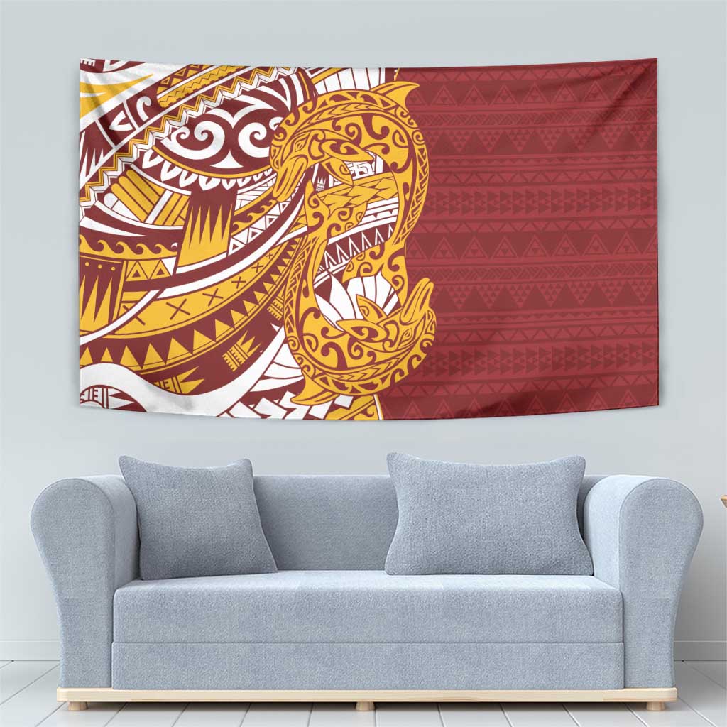 Couple Dolphins Maori Motif Tapestry - Polynesian Pride