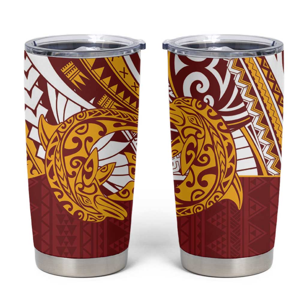 Couple Dolphins Maori Motif Tumbler Cup - Polynesian Pride