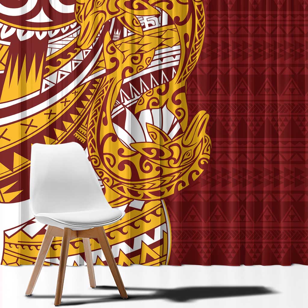 Couple Dolphins Maori Motif Window Curtain - Polynesian Pride