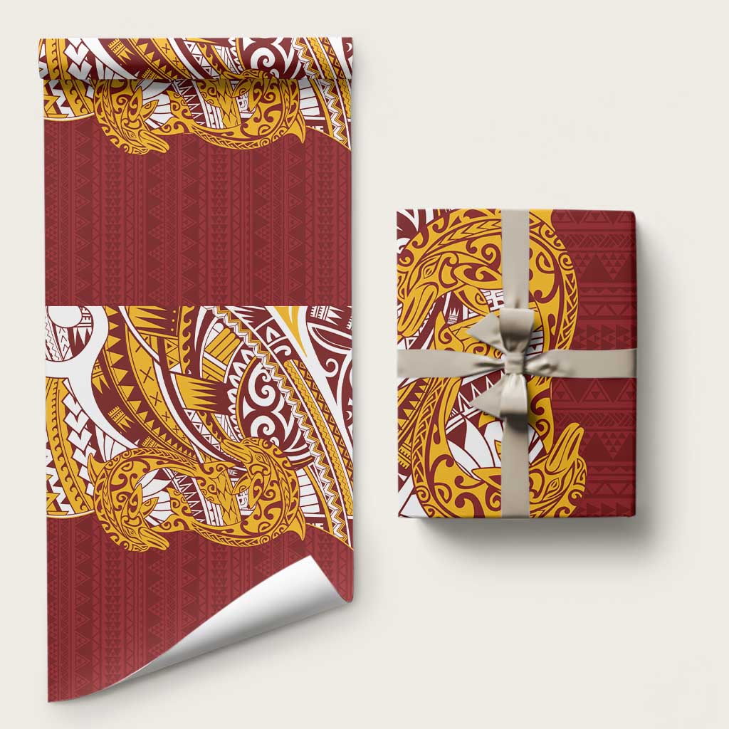Couple Dolphins Maori Motif Wrapping Paper - Polynesian Pride