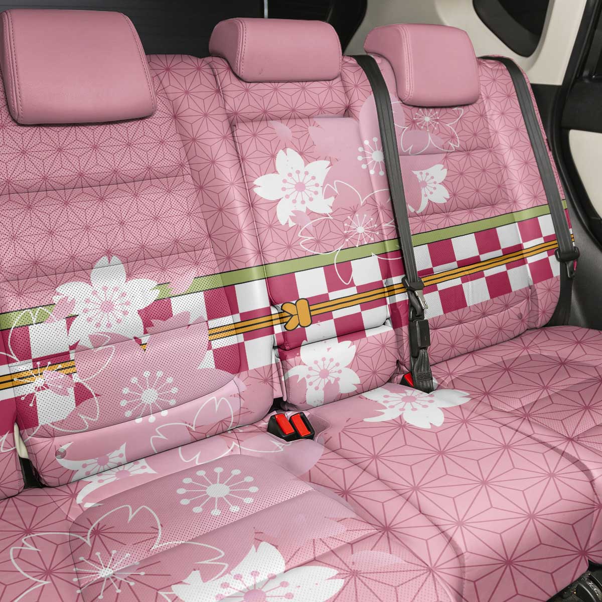 Japanese Asanoha Pattern Back Car Seat Cover Charm Against Evil Spirits - Polynesian Pride