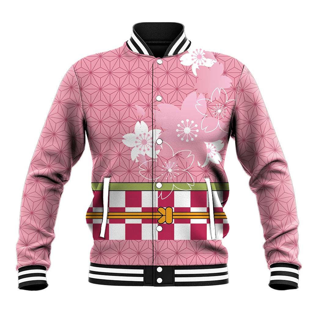 Japanese Asanoha Pattern Baseball Jacket Charm Against Evil Spirits LT9 Unisex Pink - Polynesian Pride