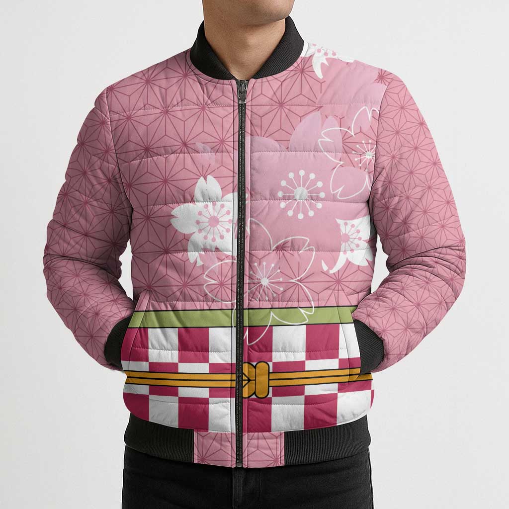 Japanese Asanoha Pattern Bomber Puffer Jacket Charm Against Evil Spirits LT9 - Polynesian Pride