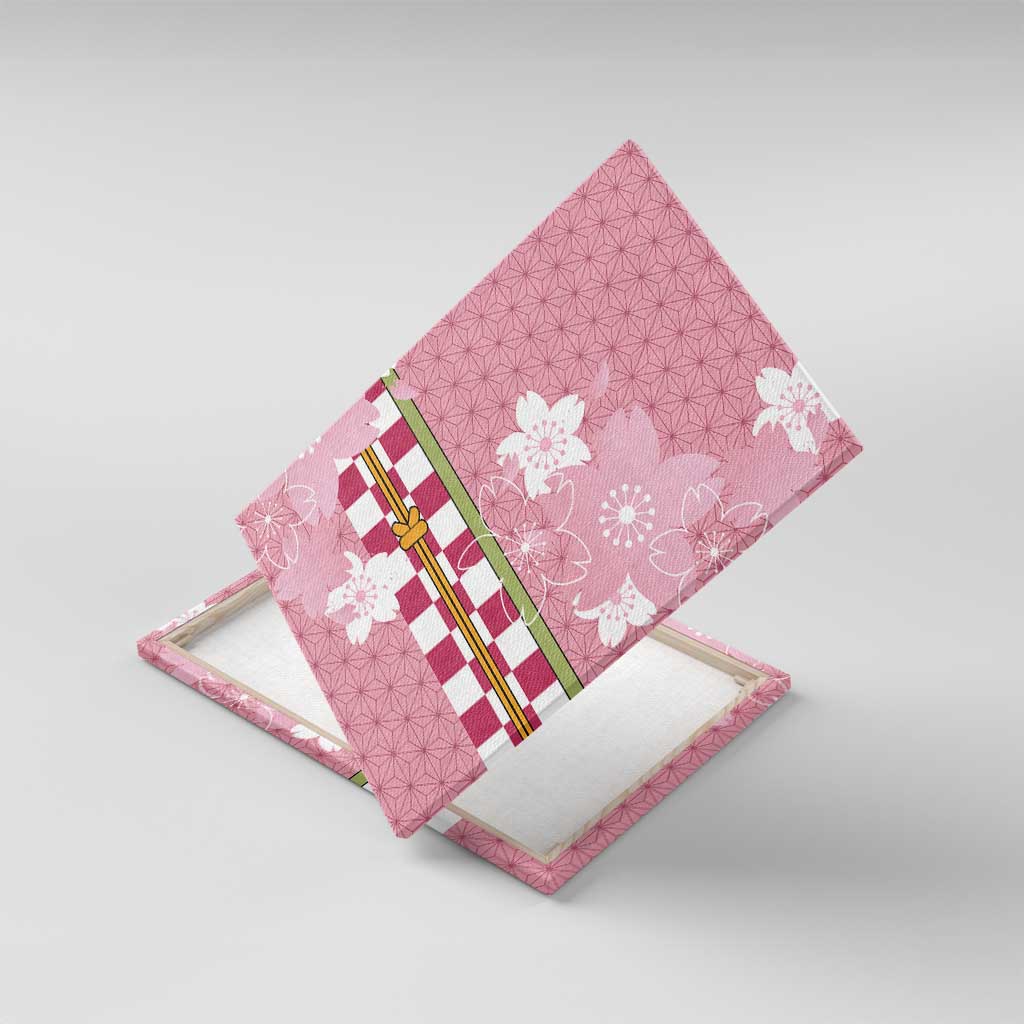 Japanese Asanoha Pattern Canvas Wall Art Charm Against Evil Spirits LT9 With Frame Pink - Polynesian Pride