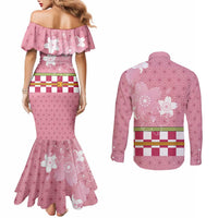 Japanese Asanoha Pattern Couples Matching Mermaid Dress and Long Sleeve Button Shirt Charm Against Evil Spirits LT9 - Polynesian Pride