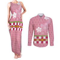 Japanese Asanoha Pattern Couples Matching Tank Maxi Dress and Long Sleeve Button Shirt Charm Against Evil Spirits - Polynesian Pride