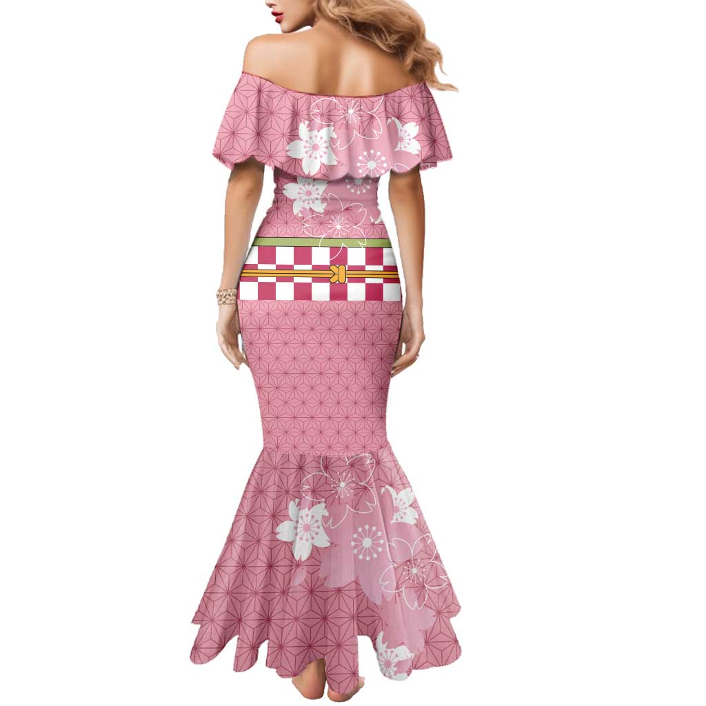 Japanese Asanoha Pattern Family Matching Mermaid Dress and Hawaiian Shirt Charm Against Evil Spirits - Polynesian Pride