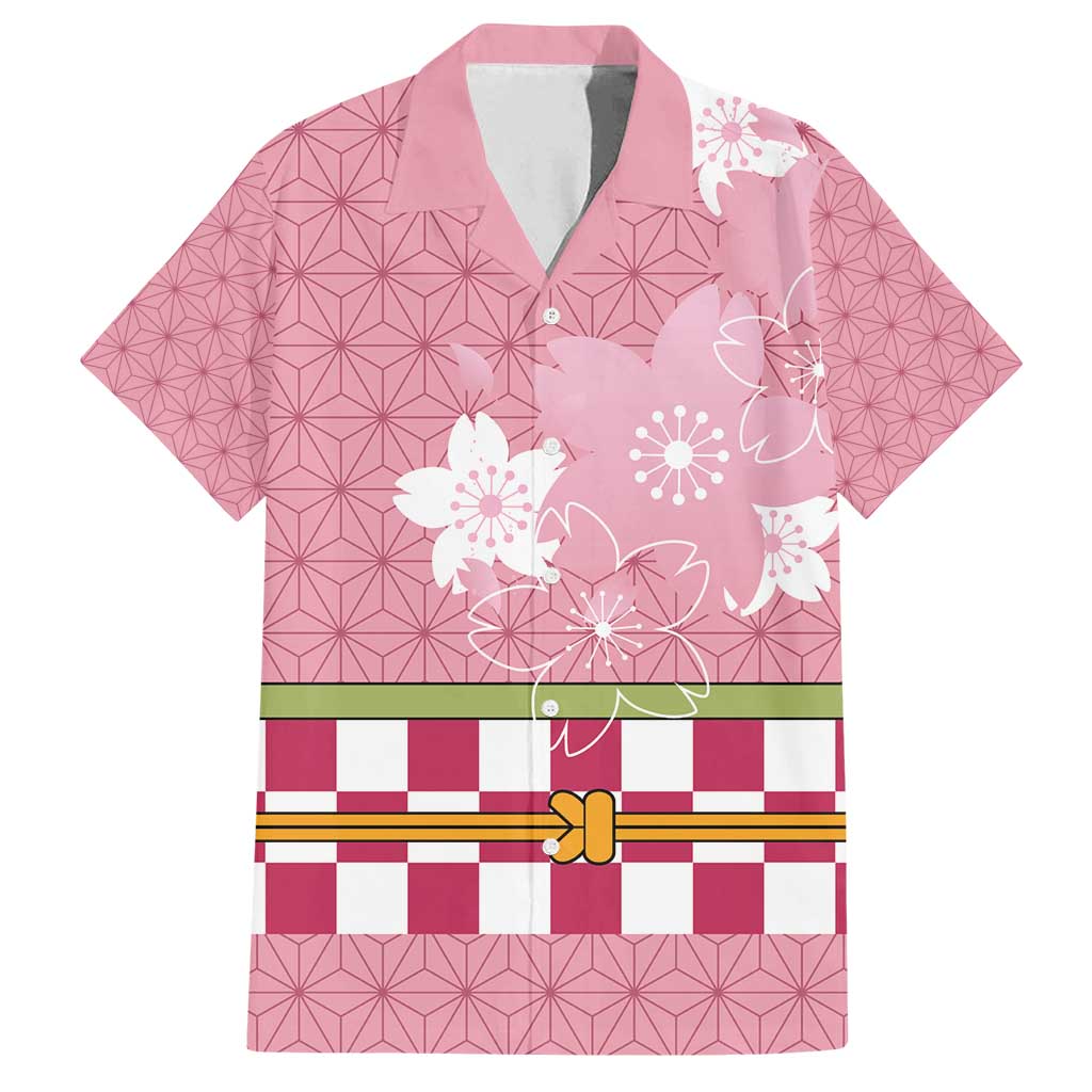 Japanese Asanoha Pattern Family Matching Puletasi and Hawaiian Shirt Charm Against Evil Spirits LT9 Dad's Shirt - Short Sleeve Pink - Polynesian Pride