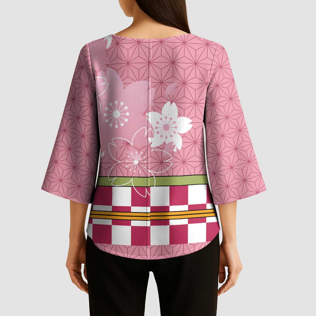 Japanese Asanoha Pattern Kimono Sleeve Blouse Charm Against Evil Spirits LT9 - Polynesian Pride