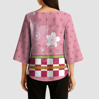Japanese Asanoha Pattern Kimono Sleeve Blouse Charm Against Evil Spirits LT9 - Polynesian Pride