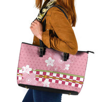 Japanese Asanoha Pattern Leather Tote Bag Charm Against Evil Spirits - Polynesian Pride