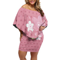 Japanese Asanoha Pattern Off Shoulder Short Dress Charm Against Evil Spirits - Polynesian Pride