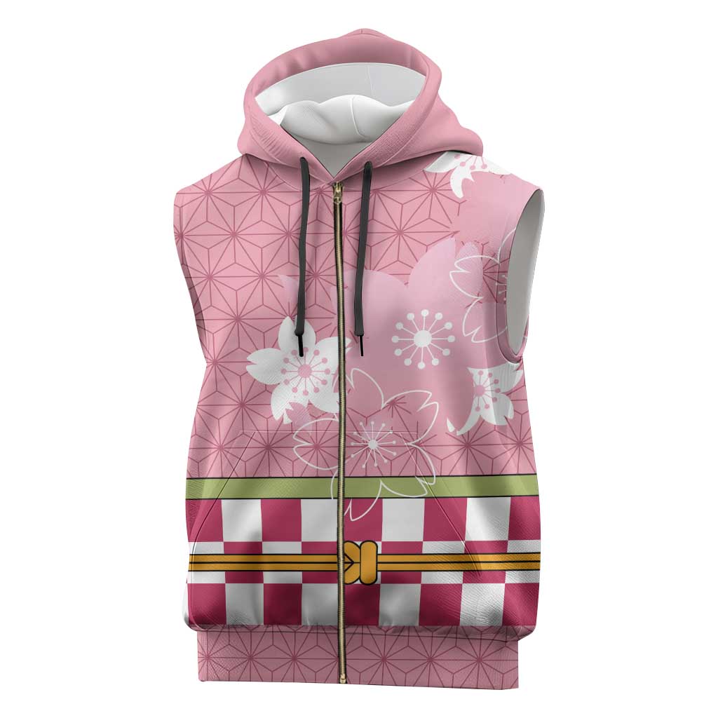 Japanese Asanoha Pattern Sleeveless Zip Hoodie Charm Against Evil Spirits - Polynesian Pride