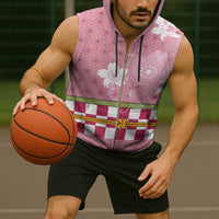 Japanese Asanoha Pattern Sleeveless Zip Hoodie Charm Against Evil Spirits - Polynesian Pride