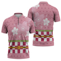Japanese Asanoha Pattern Zipper Polo Shirt Charm Against Evil Spirits LT9 - Polynesian Pride