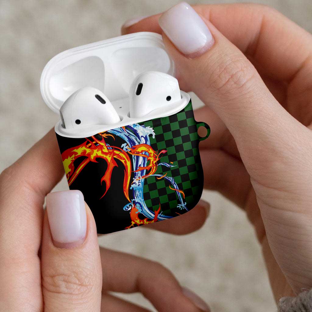Japanese Asanoha Pattern AirPods Case Sun Flame Slayer Dragon Hinokami Kagura Spirit LT9 - Polynesian Pride