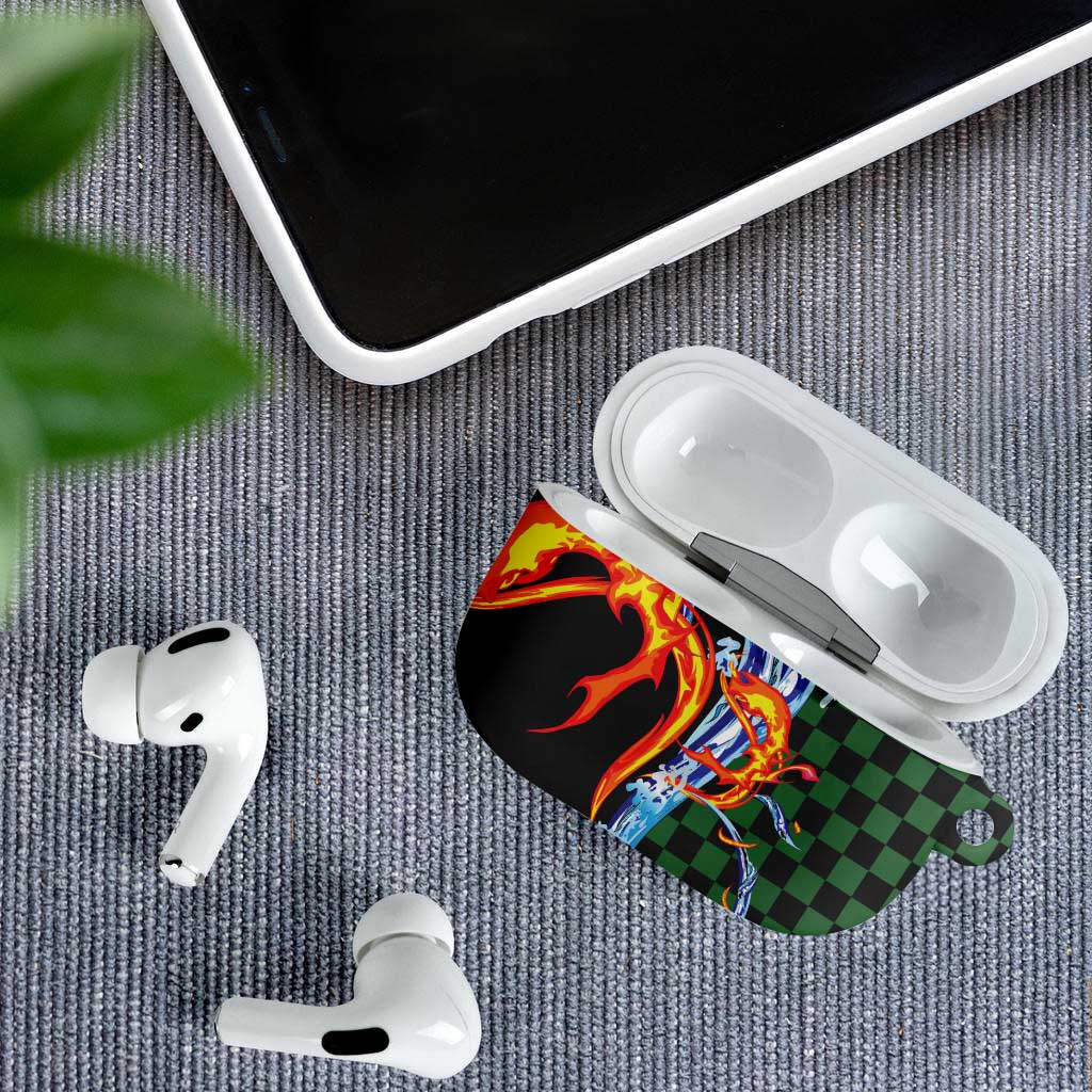 Japanese Asanoha Pattern AirPods Case Sun Flame Slayer Dragon Hinokami Kagura Spirit LT9 - Polynesian Pride