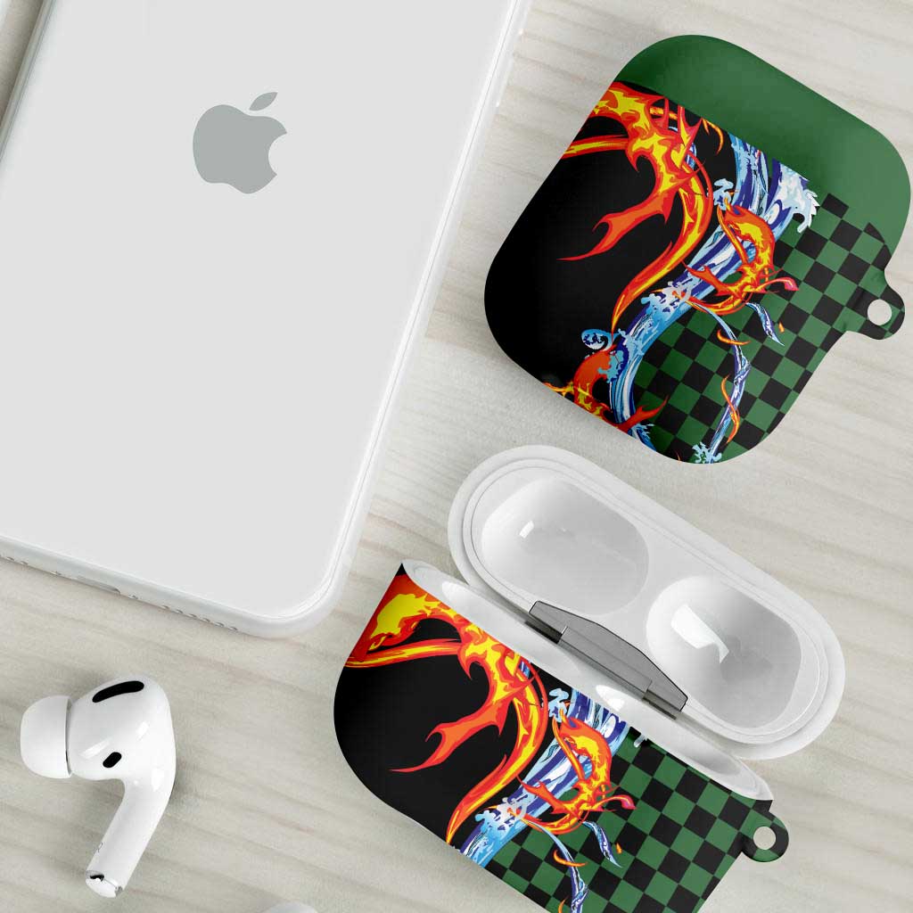 Japanese Asanoha Pattern AirPods Case Sun Flame Slayer Dragon Hinokami Kagura Spirit LT9 - Polynesian Pride
