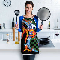 Japanese Asanoha Pattern Apron Sun Flame Slayer Dragon Hinokami Kagura Spirit LT9 - Polynesian Pride