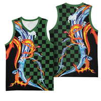 Japanese Asanoha Pattern Basketball Jersey Sun Flame Slayer Dragon Hinokami Kagura Spirit LT9 - Polynesian Pride