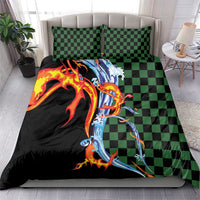 Japanese Asanoha Pattern Bedding Set Sun Flame Slayer Dragon Hinokami Kagura Spirit - Polynesian Pride