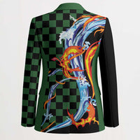 Japanese Asanoha Pattern Blazer Sun Flame Slayer Dragon Hinokami Kagura Spirit LT9 - Polynesian Pride