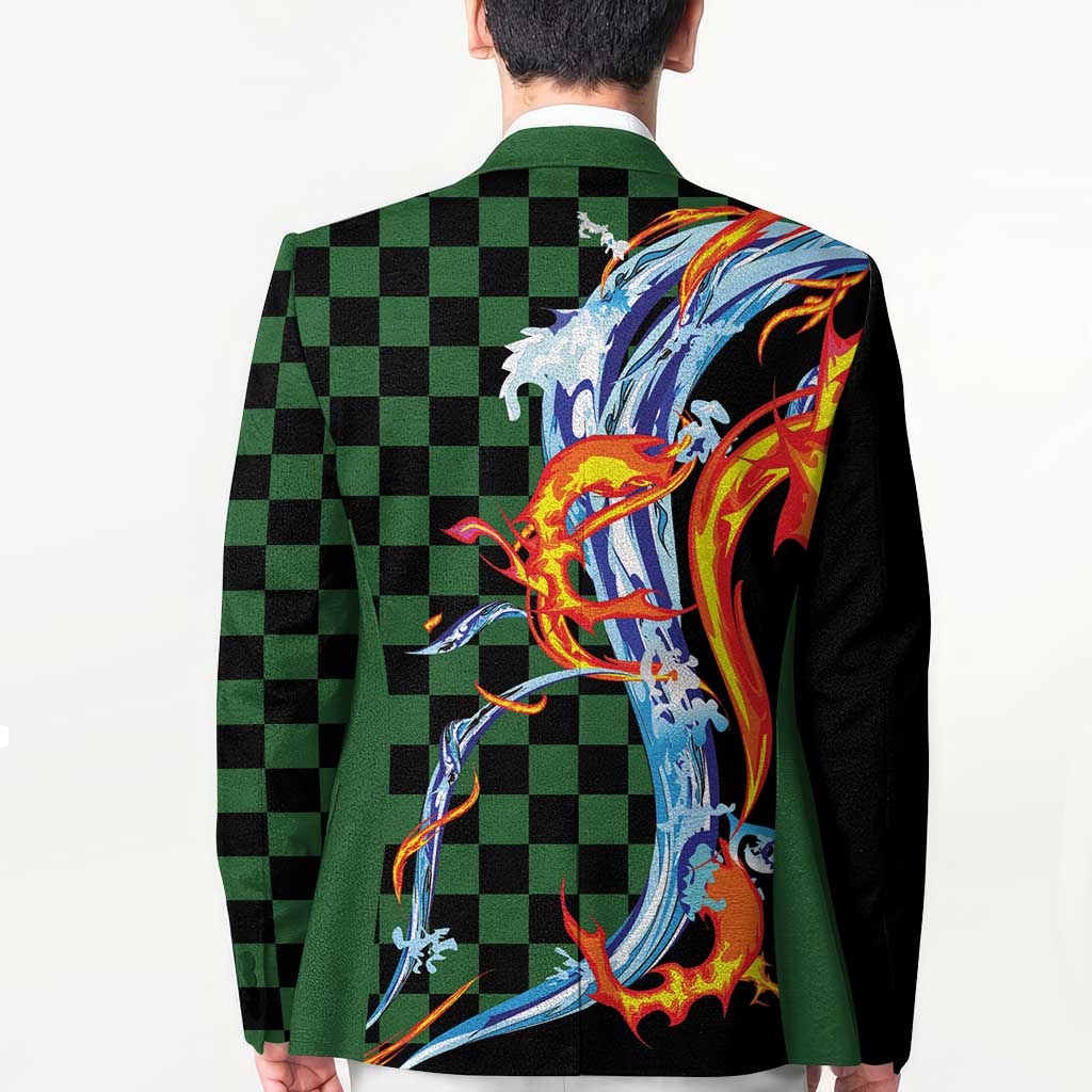 Japanese Asanoha Pattern Blazer Sun Flame Slayer Dragon Hinokami Kagura Spirit LT9 - Polynesian Pride