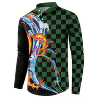Japanese Asanoha Pattern Button Sweatshirt Sun Flame Slayer Dragon Hinokami Kagura Spirit LT9 - Polynesian Pride