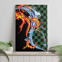 Japanese Asanoha Pattern Canvas Wall Art Sun Flame Slayer Dragon Hinokami Kagura Spirit LT9 - Polynesian Pride