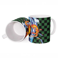 Japanese Asanoha Pattern Ceramic Mug Sun Flame Slayer Dragon Hinokami Kagura Spirit LT9 - Polynesian Pride