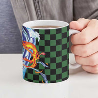 Japanese Asanoha Pattern Ceramic Mug Sun Flame Slayer Dragon Hinokami Kagura Spirit LT9 - Polynesian Pride