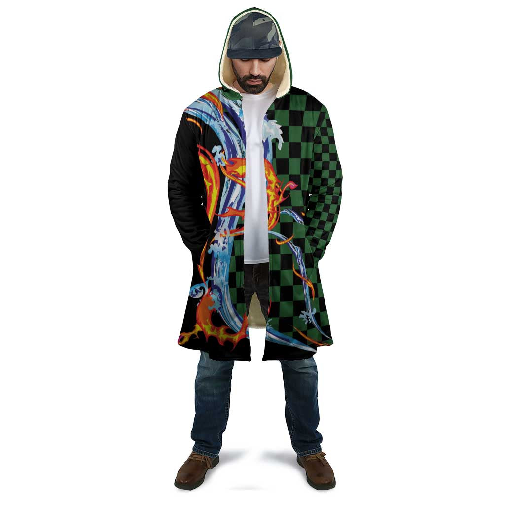 Japanese Asanoha Pattern Cloak Sun Flame Slayer Dragon Hinokami Kagura Spirit - Polynesian Pride