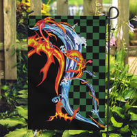 Japanese Asanoha Pattern Garden Flag Sun Flame Slayer Dragon Hinokami Kagura Spirit - Polynesian Pride