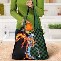 Japanese Asanoha Pattern Grocery Bag Sun Flame Slayer Dragon Hinokami Kagura Spirit - Polynesian Pride