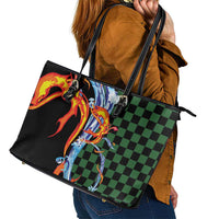 Japanese Asanoha Pattern Leather Tote Bag Sun Flame Slayer Dragon Hinokami Kagura Spirit - Polynesian Pride