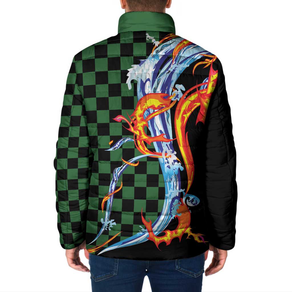 Japanese Asanoha Pattern Padded Jacket Sun Flame Slayer Dragon Hinokami Kagura Spirit LT9 - Polynesian Pride