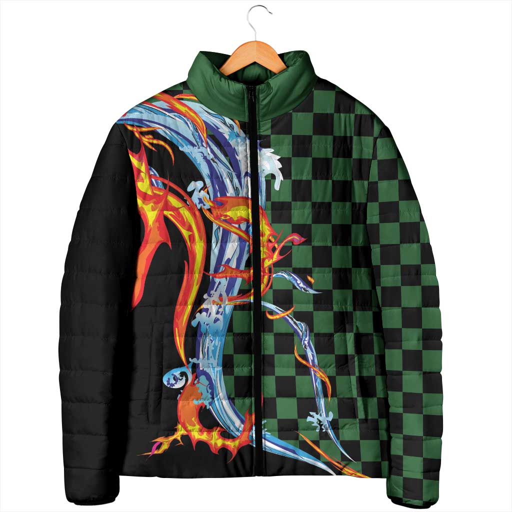 Japanese Asanoha Pattern Padded Jacket Sun Flame Slayer Dragon Hinokami Kagura Spirit LT9 - Polynesian Pride
