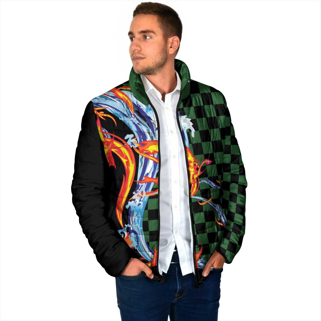 Japanese Asanoha Pattern Padded Jacket Sun Flame Slayer Dragon Hinokami Kagura Spirit LT9 - Polynesian Pride