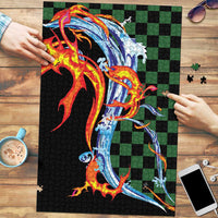 Japanese Asanoha Pattern Puzzle Sun Flame Slayer Dragon Hinokami Kagura Spirit LT9 Green - Polynesian Pride