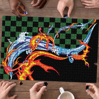 Japanese Asanoha Pattern Puzzle Sun Flame Slayer Dragon Hinokami Kagura Spirit LT9 - Polynesian Pride