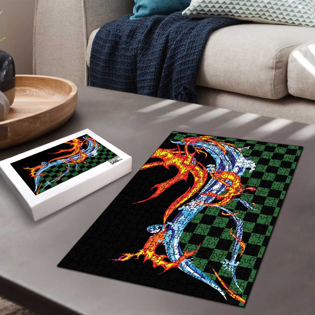 Japanese Asanoha Pattern Puzzle Sun Flame Slayer Dragon Hinokami Kagura Spirit LT9 - Polynesian Pride