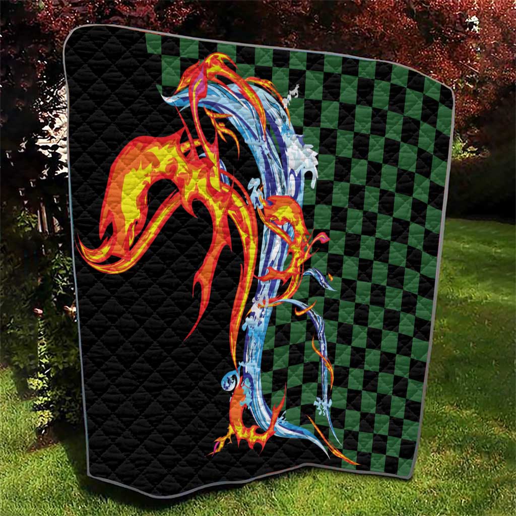 Japanese Asanoha Pattern Quilt Sun Flame Slayer Dragon Hinokami Kagura Spirit - Polynesian Pride