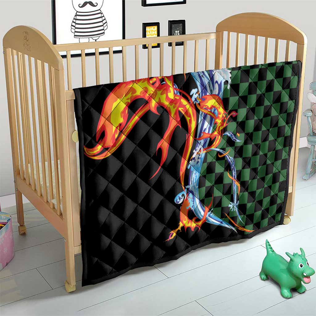 Japanese Asanoha Pattern Quilt Sun Flame Slayer Dragon Hinokami Kagura Spirit - Polynesian Pride