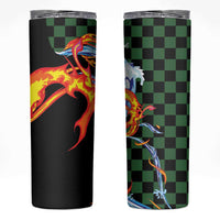 Japanese Asanoha Pattern Skinny Tumbler Sun Flame Slayer Dragon Hinokami Kagura Spirit - Polynesian Pride