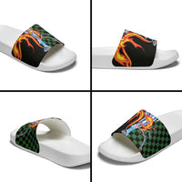 Japanese Asanoha Pattern Slide Sandals Sun Flame Slayer Dragon Hinokami Kagura Spirit - Polynesian Pride