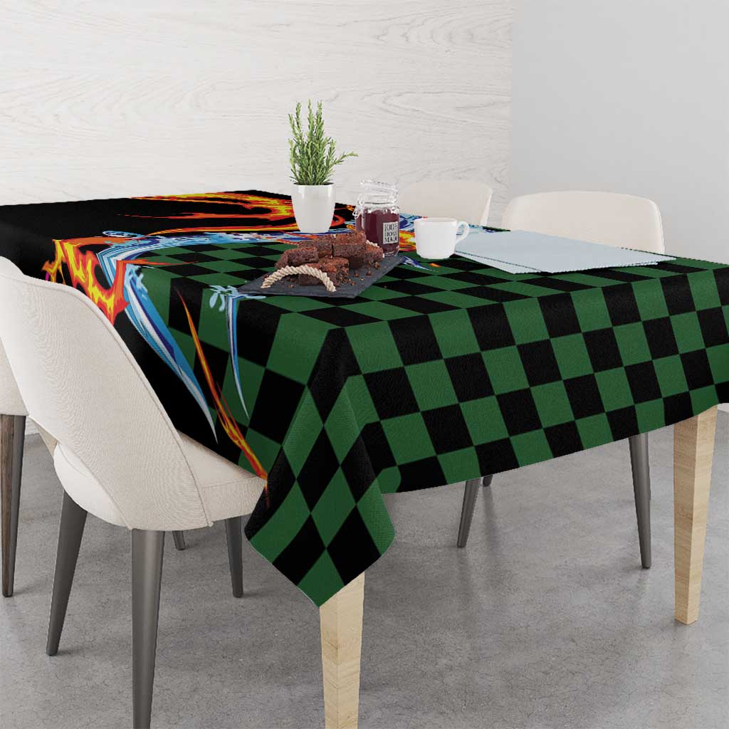 Japanese Asanoha Pattern Tablecloth Sun Flame Slayer Dragon Hinokami Kagura Spirit LT9 - Polynesian Pride